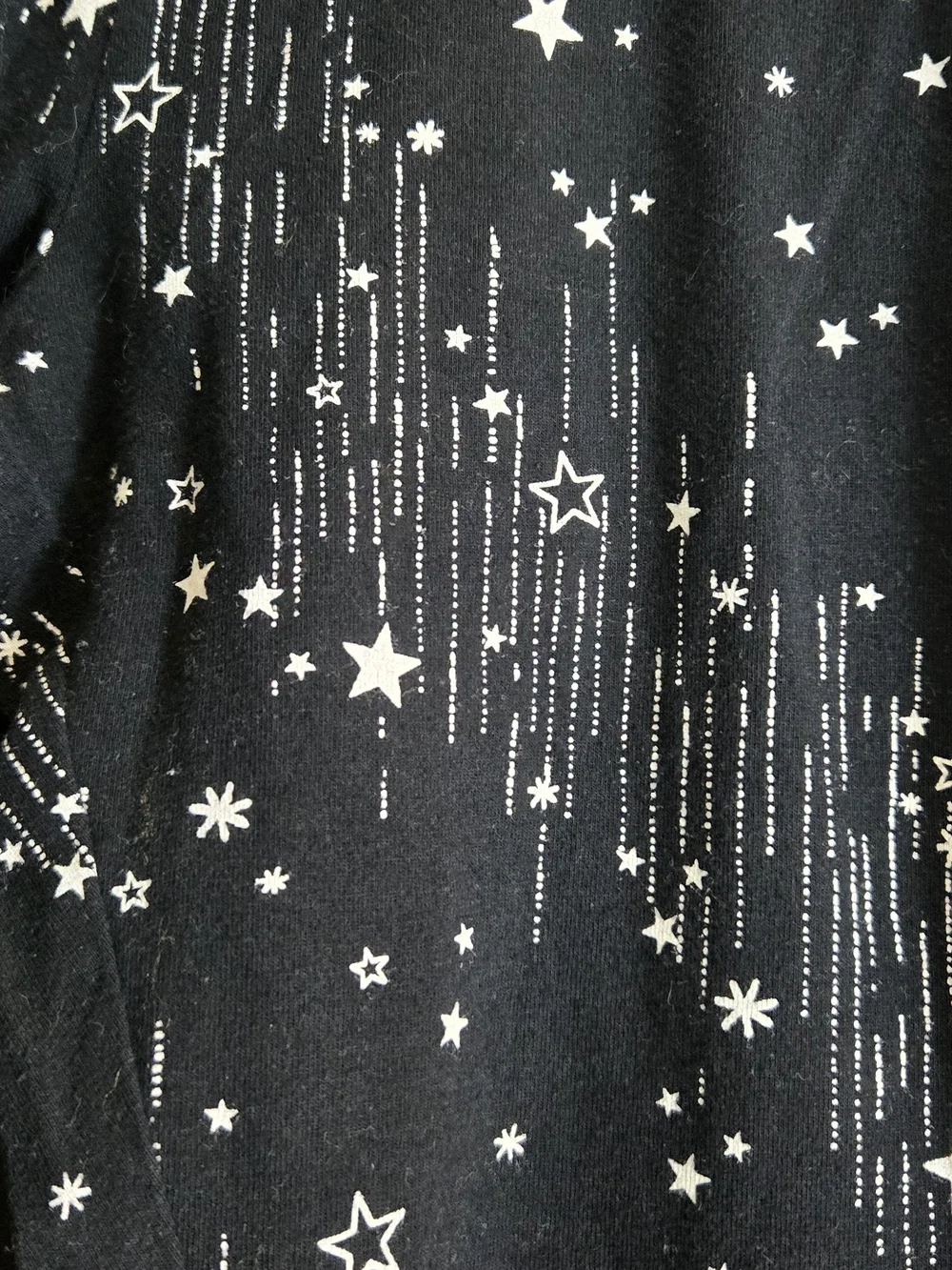 Justice Black Leggings with White Star Shower Print #562